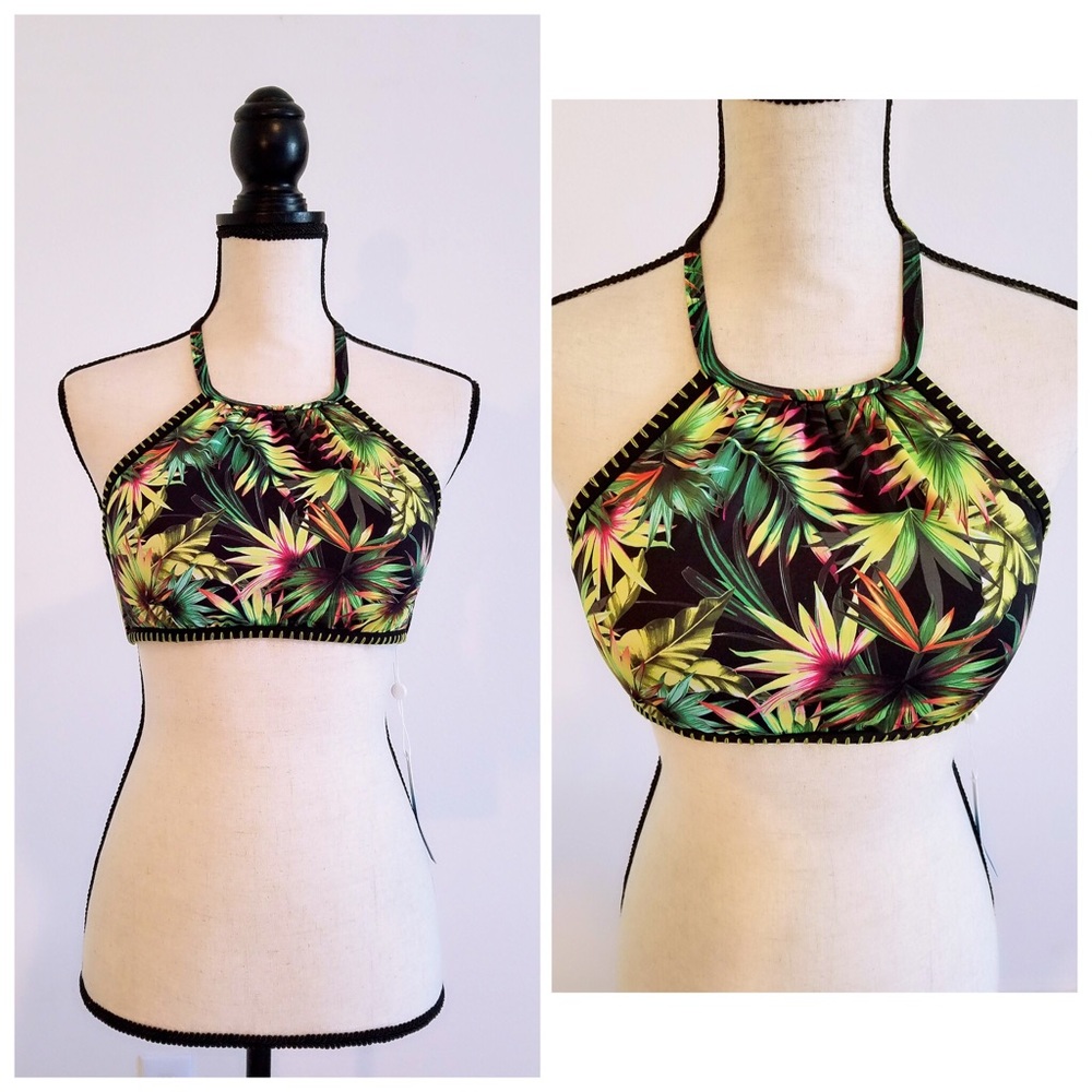 Coastal Palms High Neck Bikini Top by Lucky - Picture 2 of 8